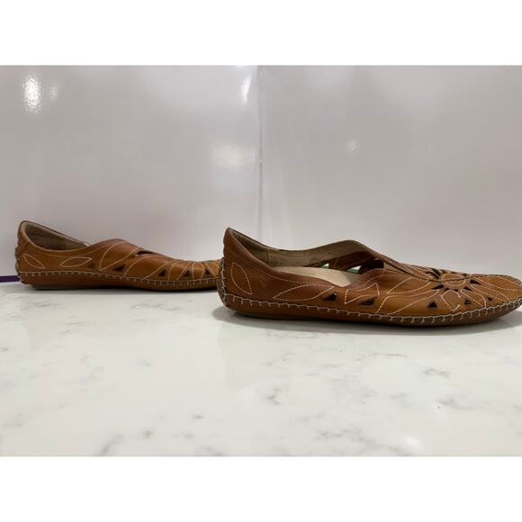 Pikolinos Jerez Brown Leather Slip On Moccasin Sandals Size EU 41 US 10.5 - Picture 4 of 9